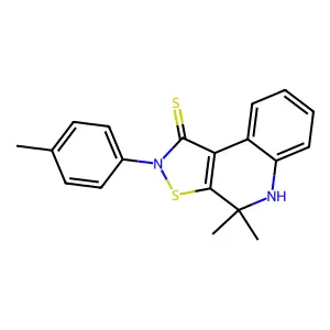 4,4-dimethyl-2-(4-methylphenyl)-5H-[1,2]thiazolo[5,4-c]quinoline-1-thione structure