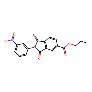 Propyl 2-{3-nitrophenyl}-1,3-dioxo-5-isoindolinecarboxylate structure