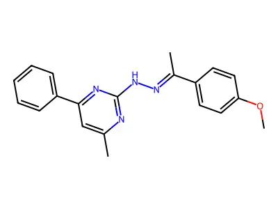 1-(4-Methoxyphenyl)ethanone (4-methyl-6-phenyl-2-pyrimidinyl)hydrazone structure