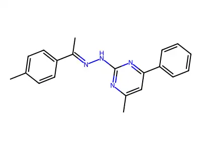 4-methyl-N-[(E)-1-(4-methylphenyl)ethylideneamino]-6-phenylpyrimidin-2-amine structure