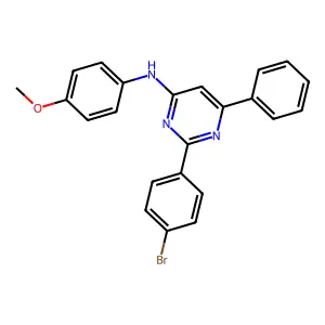 2-(4-bromophenyl)-N-(4-methoxyphenyl)-6-phenylpyrimidin-4-amine structure