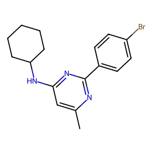 2-(4-Bromophenyl)-N-cyclohexyl-6-methyl-4-pyrimidinamine structure