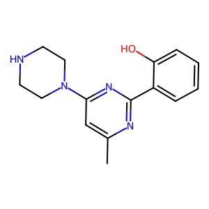 2-(4-Methyl-6-piperazin-1-ylpyrimidin-2-YL)phenol structure