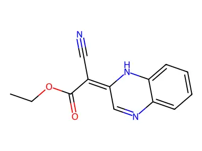 Ethyl 2-cyano-2-(1,2-dihydroquinoxalin-2-ylidene)acetate structure