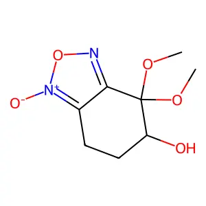 4,4-Dimethoxy-4,5,6,7-tetrahydro-2,1,3-benzoxadiazol-5-ol 1-oxide structure