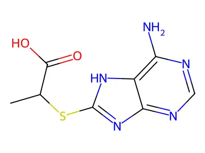 2-((6-Amino-9h-purin-8-yl)thio)propanoic acid structure