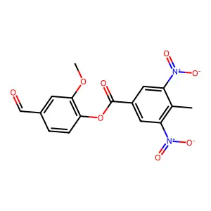 4-Formyl-2-methoxyphenyl 3,5-bisnitro-4-methylbenzoate structure