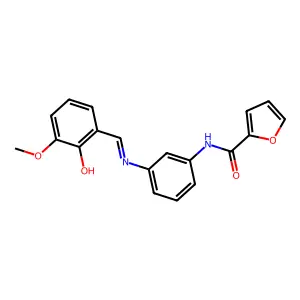N-{3-[(2-hydroxy-3-methoxybenzylidene)amino]phenyl}-2-furamide structure
