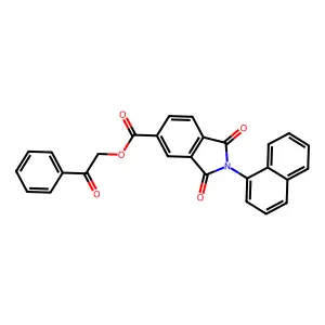 2-Oxo-2-phenylethyl 2-(1-naphthyl)-1,3-dioxoisoindoline-5-carboxylate structure