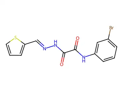 N-(3-bromophenyl)-N'-[(E)-thiophen-2-ylmethylideneamino]oxamide structure