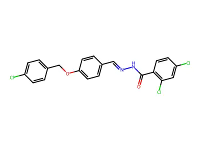 2,4-dichloro-N-[[4-[(4-chlorophenyl)methoxy]phenyl]methylideneamino]benzamide structure
