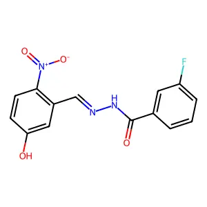 3-Fluorobenzoic acid 2-[(5-hydroxy-2-nitrophenyl)methylene]hydrazide structure