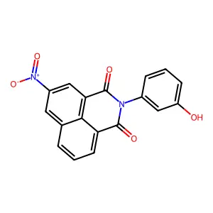 2-(3-hydroxyphenyl)-5-nitro-1H-benzo[de]isoquinoline-1,3(2H)-dione structure