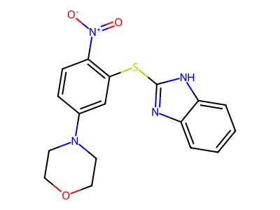 4-[3-(1H-benzimidazol-2-ylsulfanyl)-4-nitrophenyl]morpholine structure