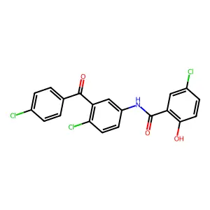 5-chloro-N-[4-chloro-3-(4-chlorobenzoyl)phenyl]-2-hydroxybenzamide structure