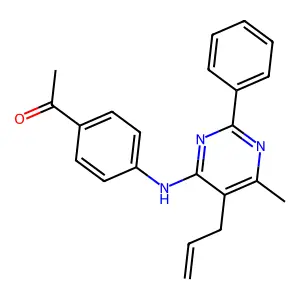 1-[4-[(6-Methyl-2-phenyl-5-prop-2-enylpyrimidin-4-yl)amino]phenyl]ethanone structure