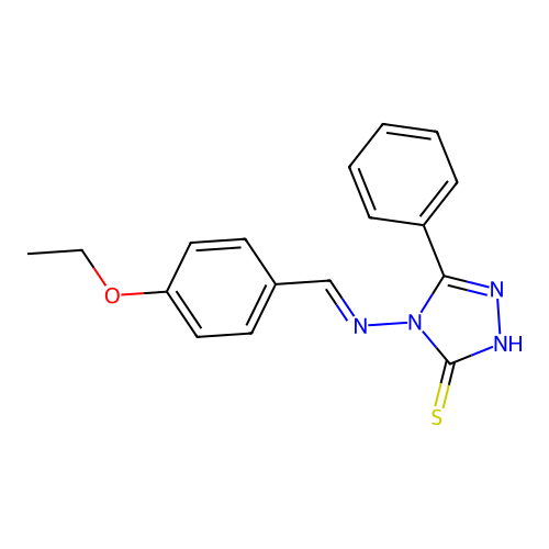 4-[(4-Ethoxy-benzylidene)-amino]-5-phenyl-4H-[1,2,4]triazole-3-thiol structure