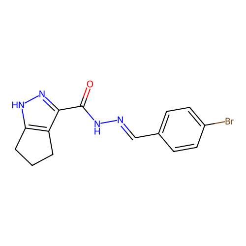 (E)-N'-(4-Bromobenzylidene)-1,4,5,6-tetrahydrocyclopenta[c]pyrazole-3-carbohydrazide structure