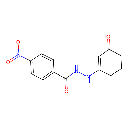 4-nitro-N'-(3-oxocyclohex-1-en-1-yl)benzohydrazide structure