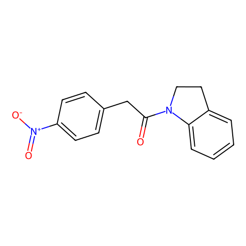 1-(2,3-dihydro-1H-indol-1-yl)-2-(4-nitrophenyl)ethanone structure