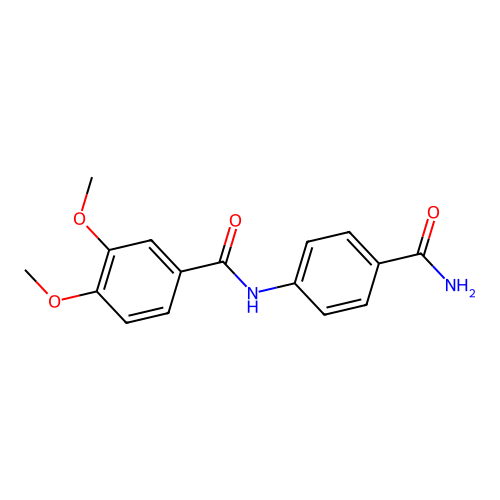 N-(4-carbamoylphenyl)-3,4-dimethoxybenzamide structure