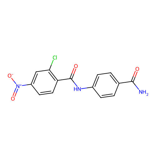 N-(4-carbamoylphenyl)-2-chloro-4-nitrobenzamide structure