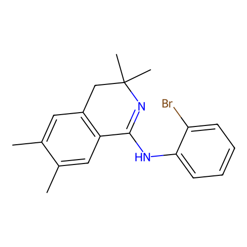 2-bromo-N-[(1Z)-3,3,6,7-tetramethyl-3,4-dihydroisoquinolin-1(2H)-ylidene]aniline structure