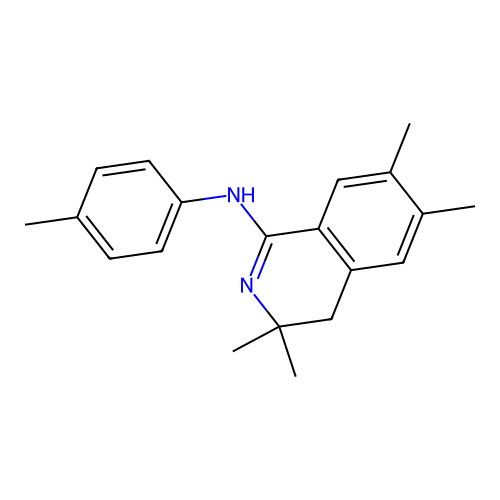 (Z)-4-methyl-N-(3,3,6,7-tetramethyl-3,4-dihydroisoquinolin-1(2H)-ylidene)aniline structure