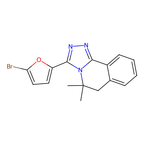 3-(5-Bromofuran-2-yl)-5,5-dimethyl-5,6-dihydro[1,2,4]triazolo[3,4-a]isoquinoline structure