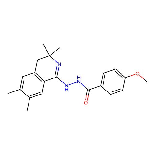 4-methoxy-N'-(3,3,6,7-tetramethyl-3,4-dihydroisoquinolin-1-yl)benzohydrazide structure