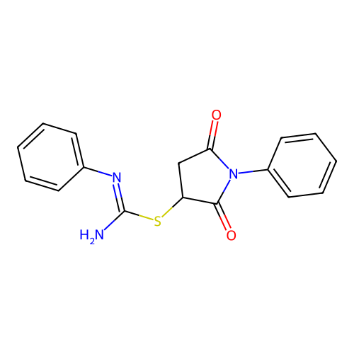 (2,5-dioxo-1-phenylpyrrolidin-3-yl) N'-phenylcarbamimidothioate structure