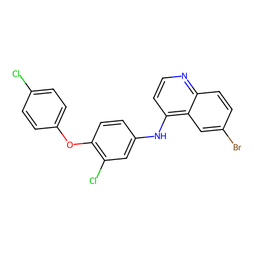 6-bromo-N-[3-chloro-4-(4-chlorophenoxy)phenyl]quinolin-4-amine structure