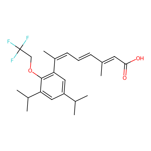 7-[3,5-Diisopropyl-2-(2,2,2-trifluoro-ethoxy)-phenyl]-3-methyl-octa-2,4,6-trienoic acid structure