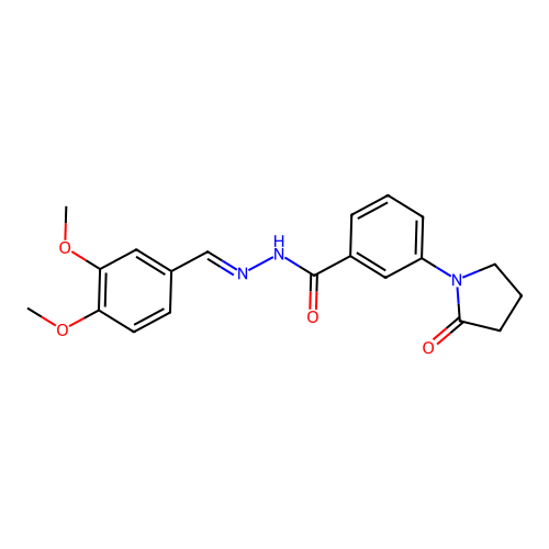 N'-[(E)-(3,4-dimethoxyphenyl)methylidene]-3-(2-oxopyrrolidin-1-yl)benzohydrazide structure