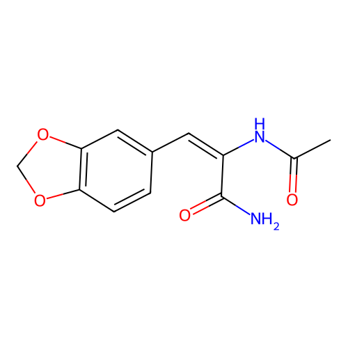 (E)-2-acetamido-3-(benzo[d][1,3]dioxol-5-yl)acrylamide structure