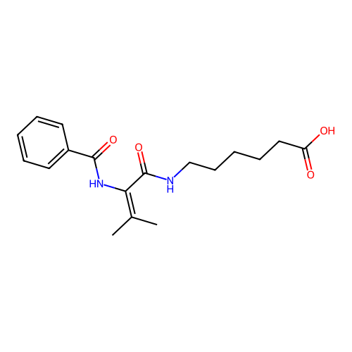 6-(2-Benzamido-3-methylbut-2-enamido)hexanoic acid structure