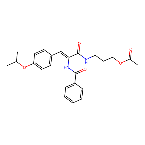 (Z)-3-(2-benzamido-3-(4-isopropoxyphenyl)acrylamido)propyl acetate structure