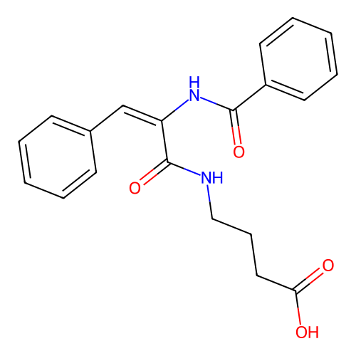 (E)-4-(2-benzamido-3-phenylacrylamido)butanoic acid structure