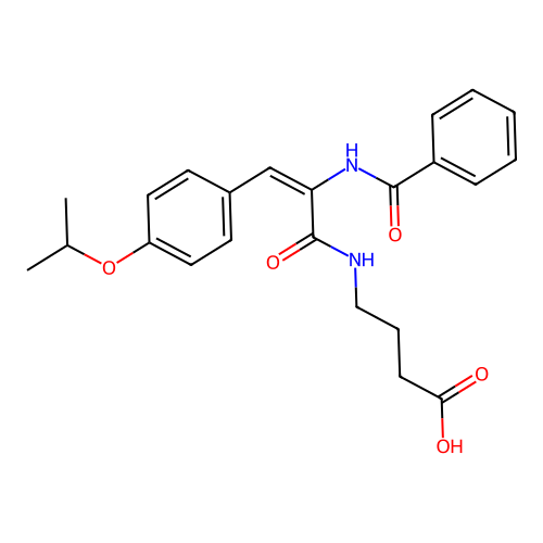 (E)-4-(2-benzamido-3-(4-isopropoxyphenyl)acrylamido)butanoic acid structure
