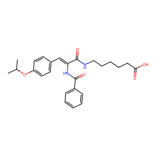 (Z)-6-(2-benzamido-3-(4-isopropoxyphenyl)acrylamido)hexanoic acid structure