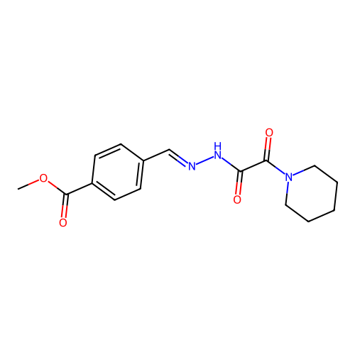 methyl 4-[(E)-{2-[oxo(piperidin-1-yl)acetyl]hydrazinylidene}methyl]benzoate structure