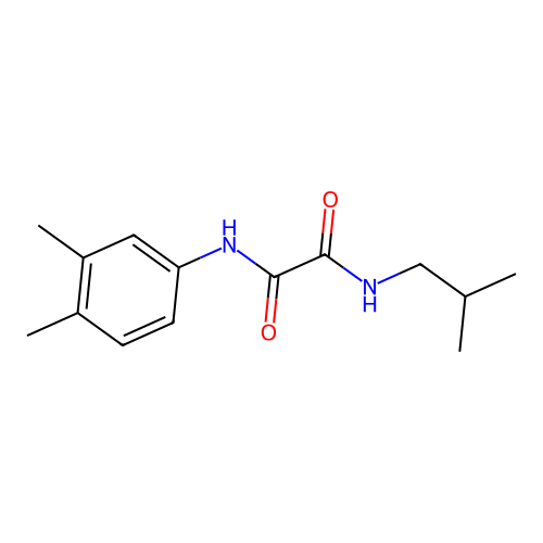 N-(3,4-dimethylphenyl)-N'-(2-methylpropyl)ethanediamide structure