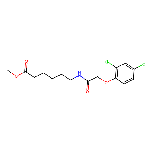 Methyl 6-{[(2,4-dichlorophenoxy)acetyl]amino}hexanoate structure
