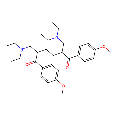 2,5-Bis[(diethylamino)methyl]-1,6-bis(4-methoxyphenyl)hexane-1,6-dione structure