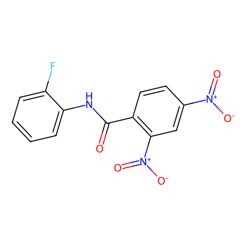 N-(2-fluorophenyl)-2,4-dinitrobenzamide structure