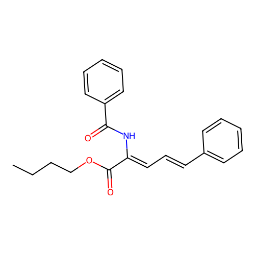 Butyl 2-benzamido-5-phenylpenta-2,4-dienoate structure
