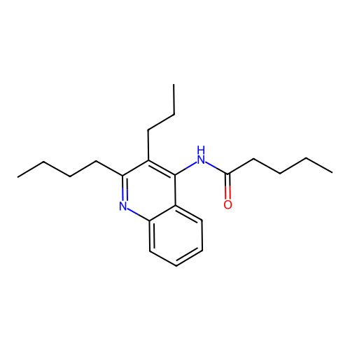 N-(2-butyl-3-propylquinolin-4-yl)pentanamide structure