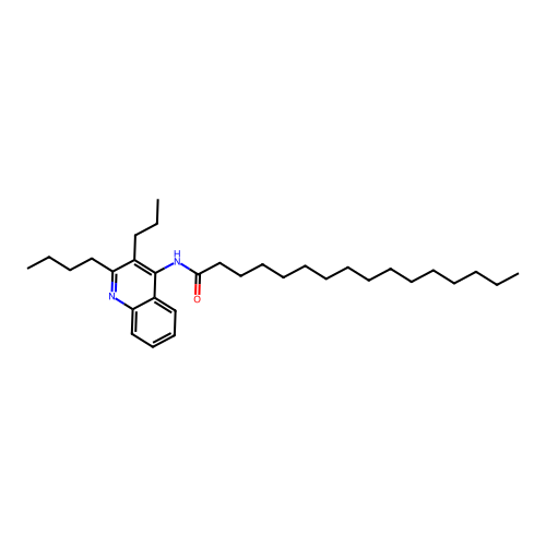 N-(2-butyl-3-propylquinolin-4-yl)hexadecanamide structure