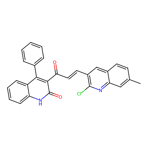 3-[(E)-3-(2-chloro-7-methylquinolin-3-yl)prop-2-enoyl]-4-phenyl-1H-quinolin-2-one structure