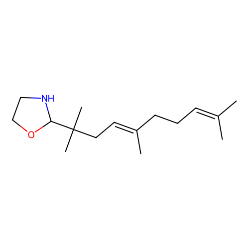 Oxazolidine, 2-(1,1,4,8-tetramethylnona-3,7-dienyl)- structure